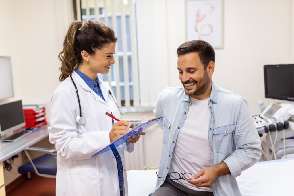 private gp providing quality care to male patient