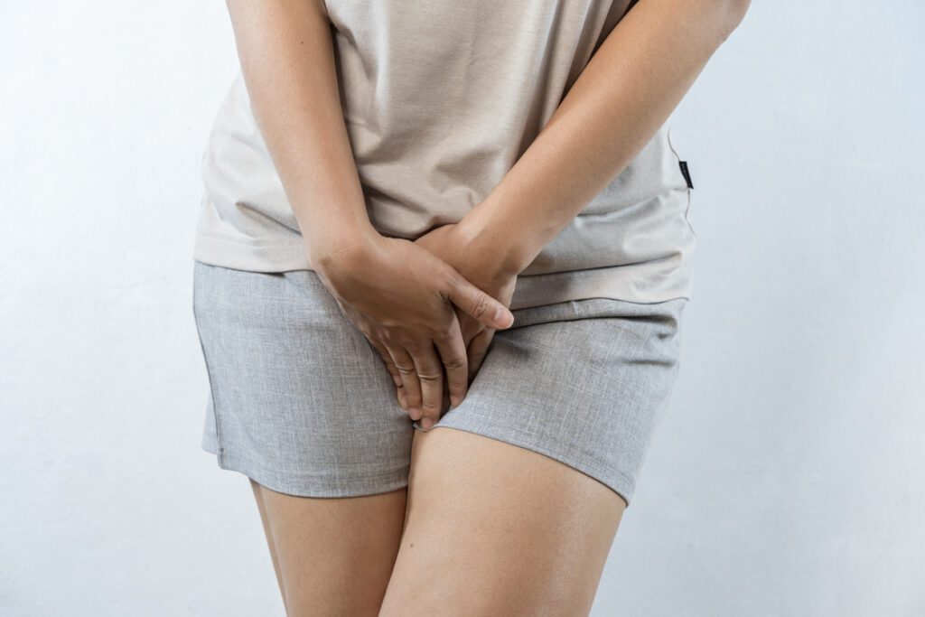 Bacterial Vaginosis, Yeast Infections concept with woman having problem with Vaginal Odor.