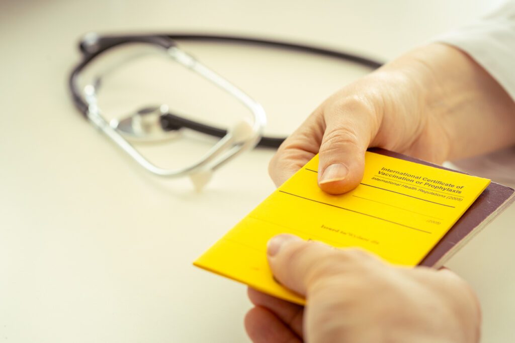 yellow vaccination book