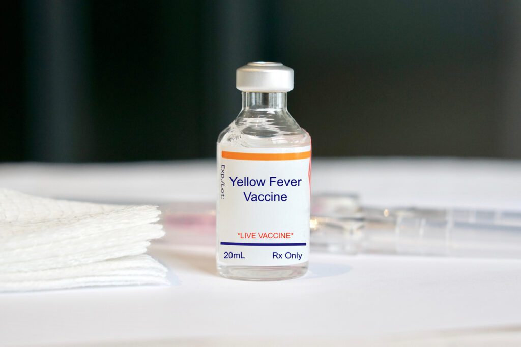 Yellow Fever Vaccine in a glass vial